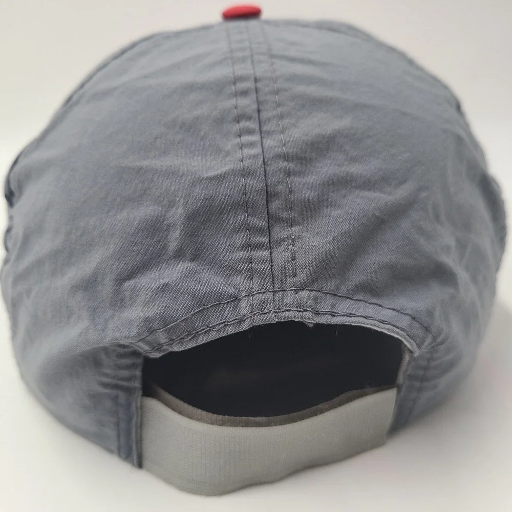 Vintage Alaska Hat Adjustable Rope Nylon The Great‎ Land Fish Gray Red Outdoors